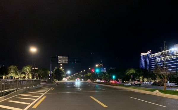 三思承建舟山海天小道LED路灯照明革新