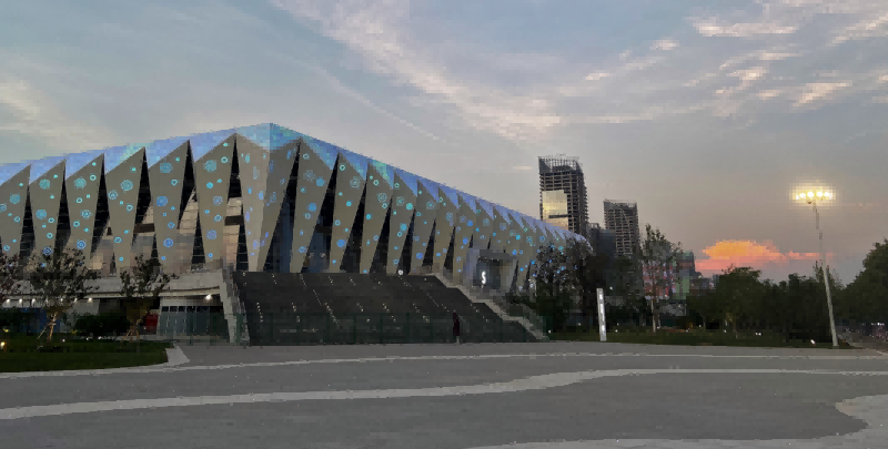 第十四届全运会的主会场西安奥体中间广场-三思高杆灯利用图