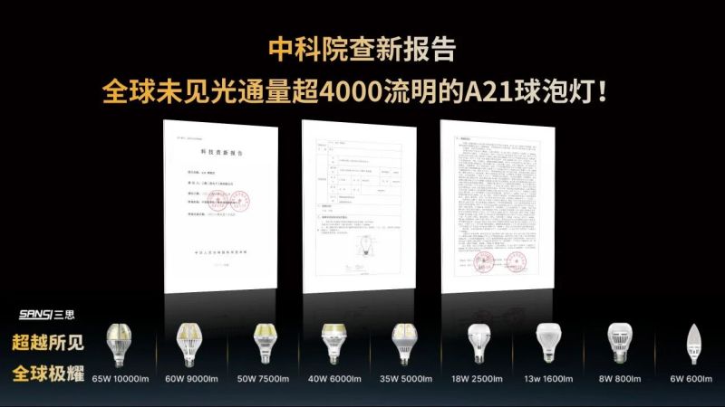 超出所见,三思,重磅宣布,10000流明,A21,陶瓷球泡,高端光源,“陶瓷芯”,弥补环球市场空缺